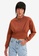 Trendyol brown Waist Detailed Scuba Crop Sweatshirt E1783AA8075A47GS_1