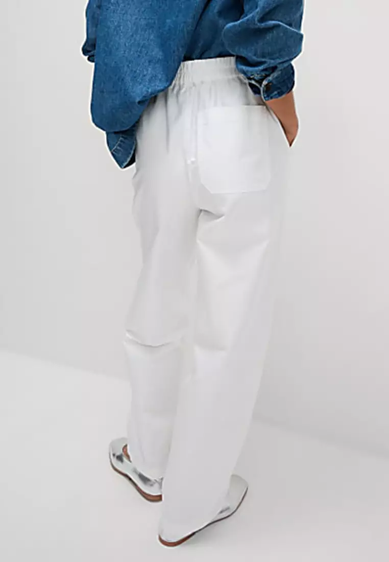 Pure Cotton Pull On Carrot Leg Trousers