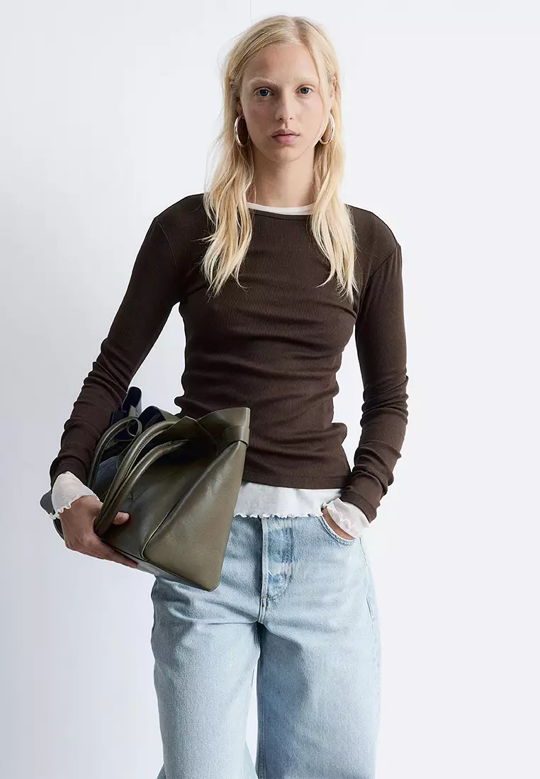 Ribbed Long-Sleeve Top