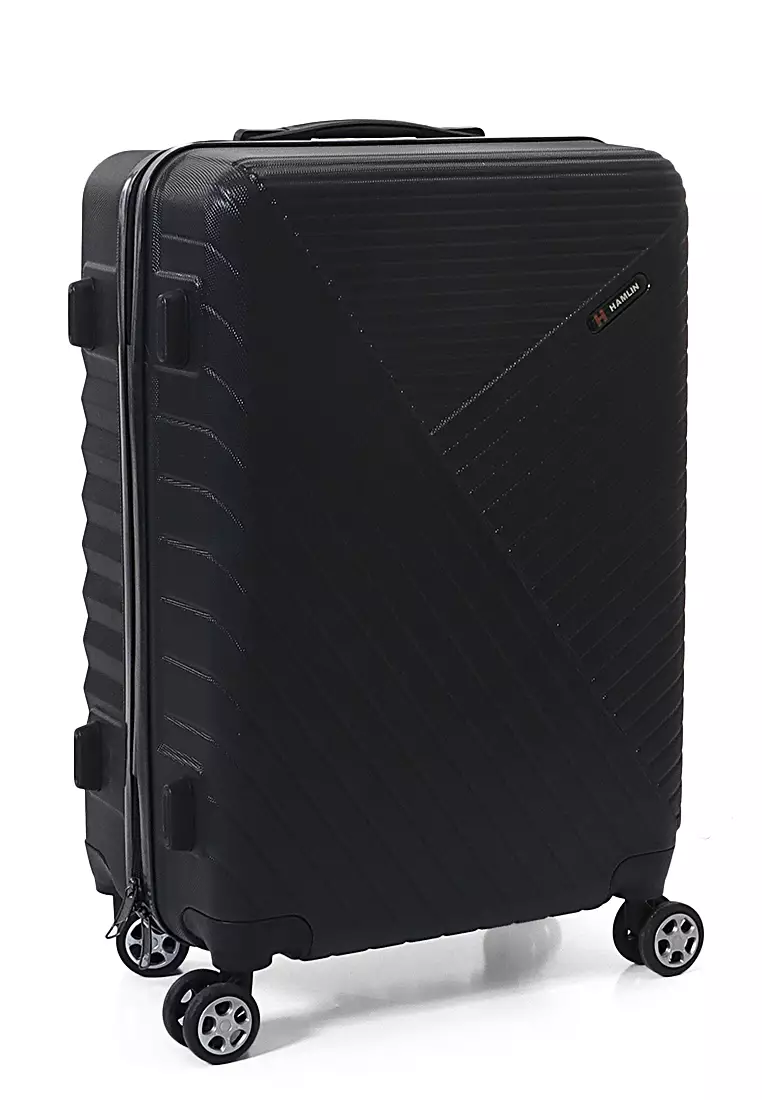 Austin Koper Hardcase Unisex Size 24 Inch Suitcase Combination Lock Large Compartment Tas Travel Material ABS+PVC Coated ORIGINAL - Black