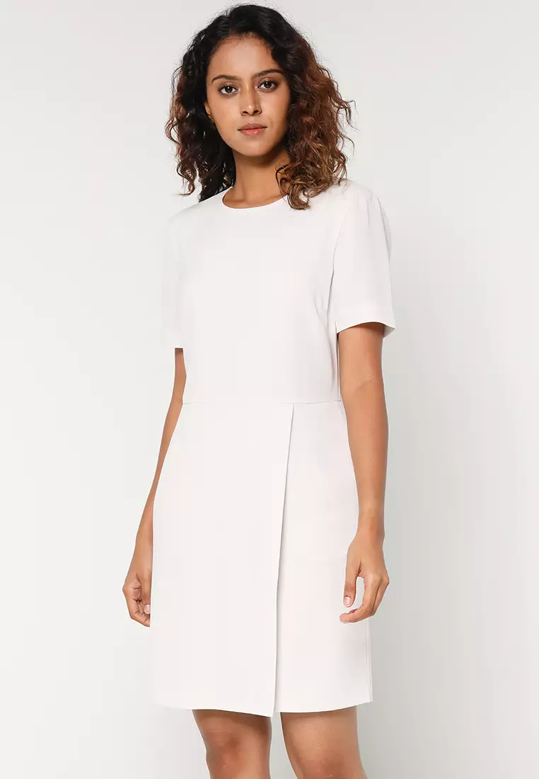Silvery crepe wrap dress hotsell
