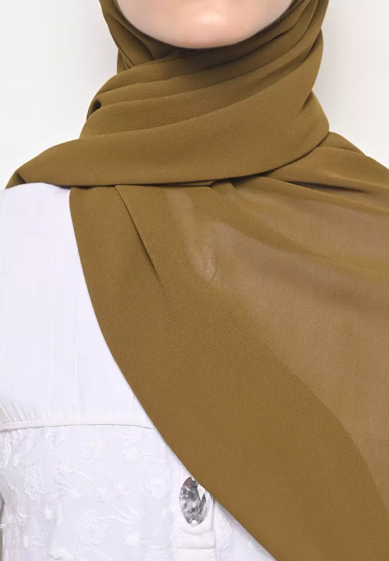 Pasmina  Cerutti Baby Doll Jahit Tepi Olive