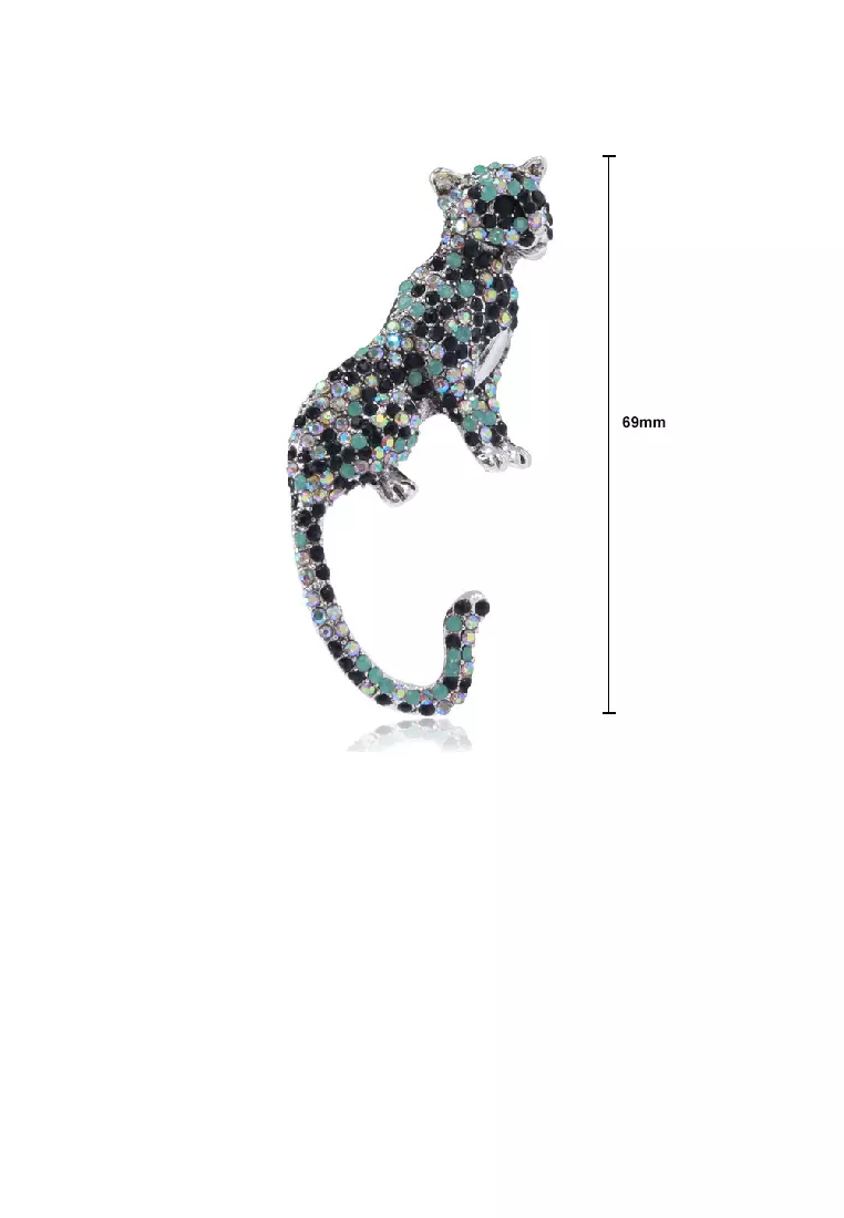 Buy SOEOES Fashion Personality Cheetah Brooch with Green Cubic Zirconia
