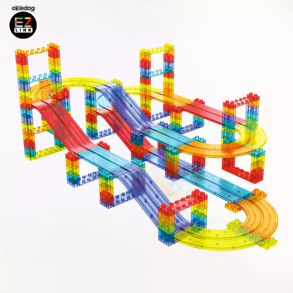Okiedog EZLINK Magnetic Track Car - Mainan Magnet Edukasi anak (STEM) - 154pcs