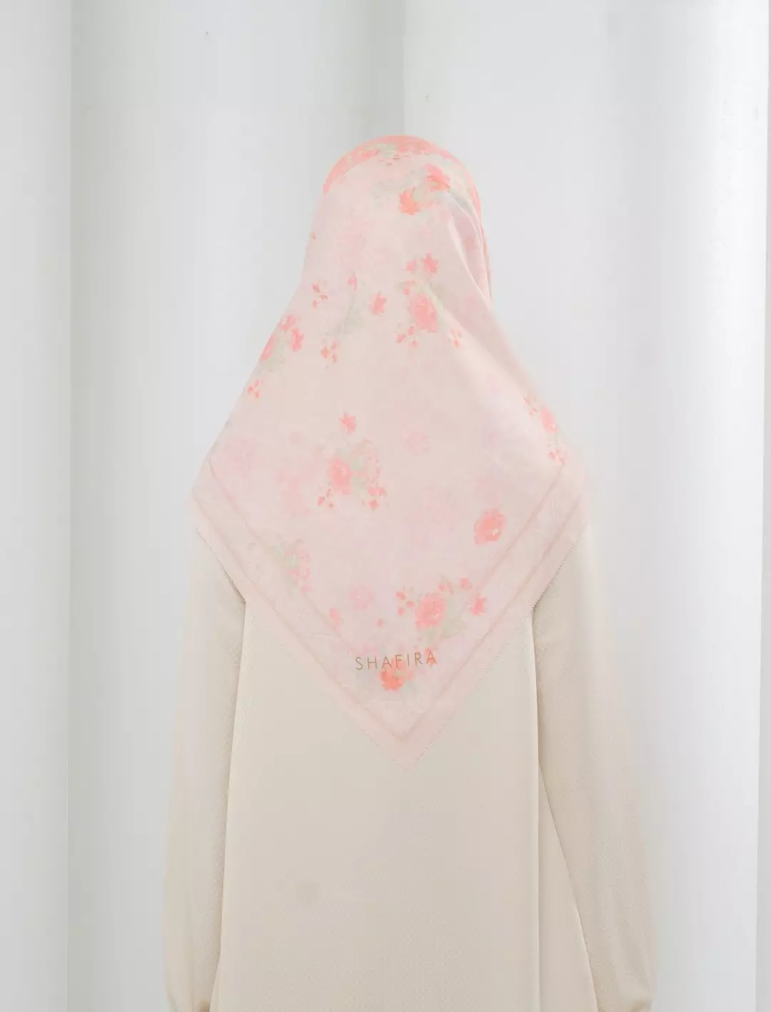 Linzy Printed Scarf Orange | Hijab Kerudung Segi Empat Motif