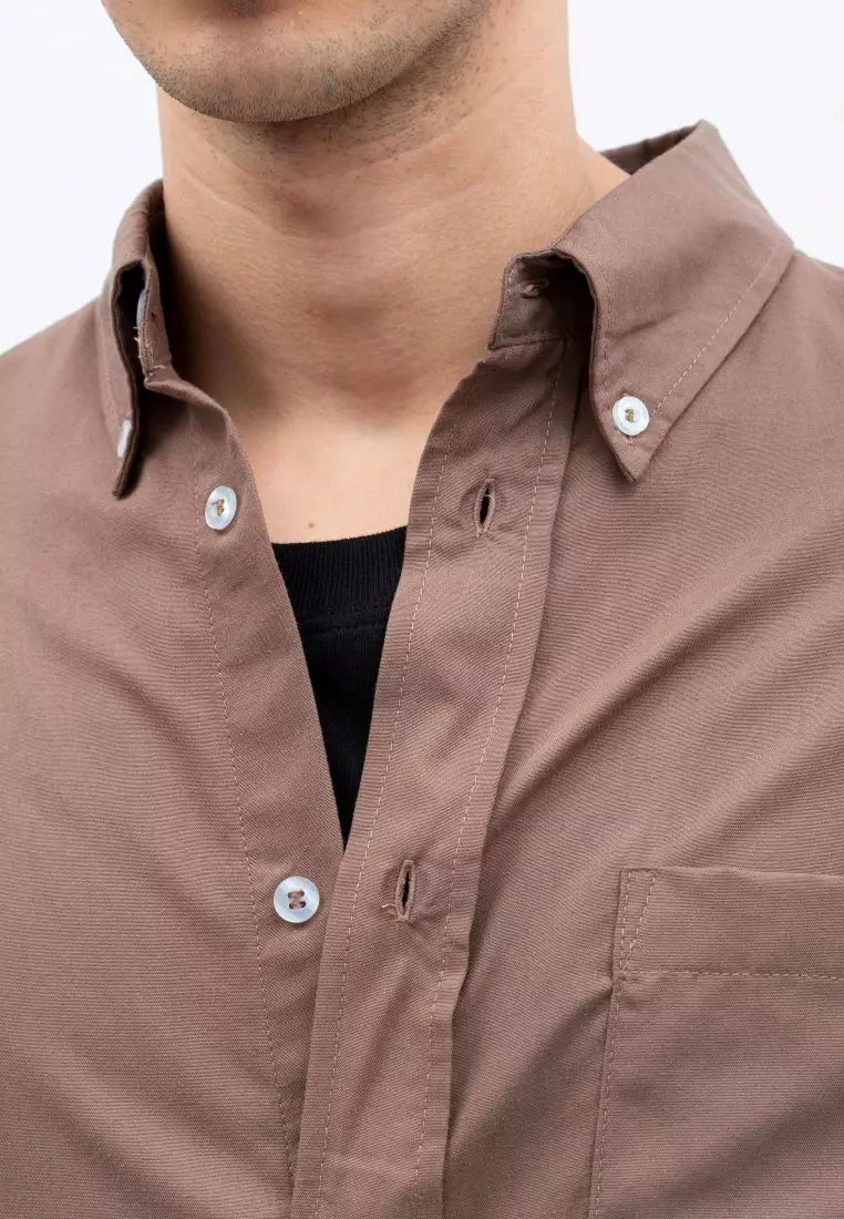 Houseofcuff Kemeja Oversize Jumbo Lengan Pendek Pria Unisex Brown