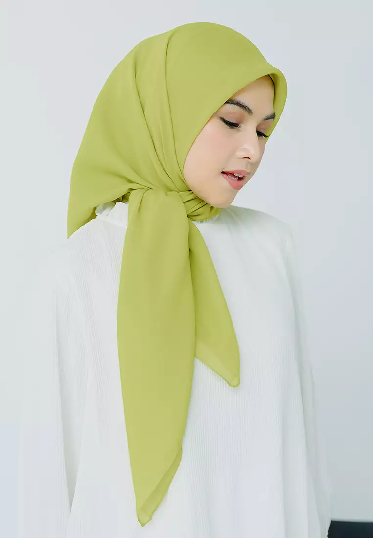 Polly Cotton (Hijab Segiempat Bella Square) Lime