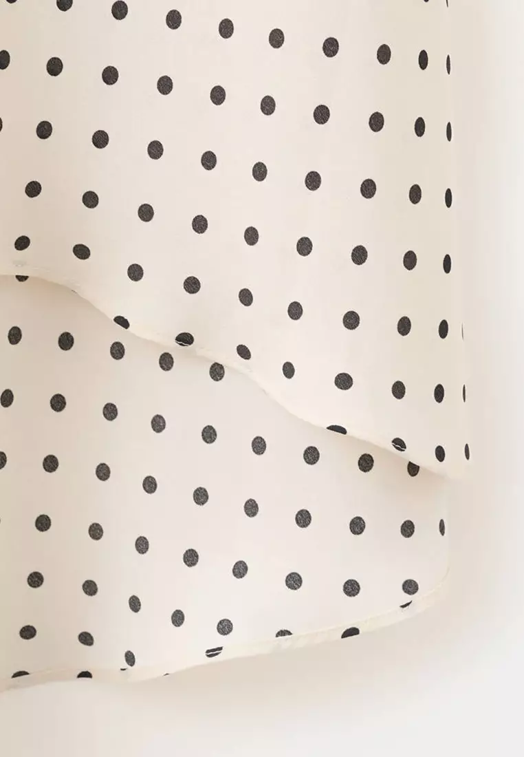 Polka Dot Skirt with Asymmetric Hem