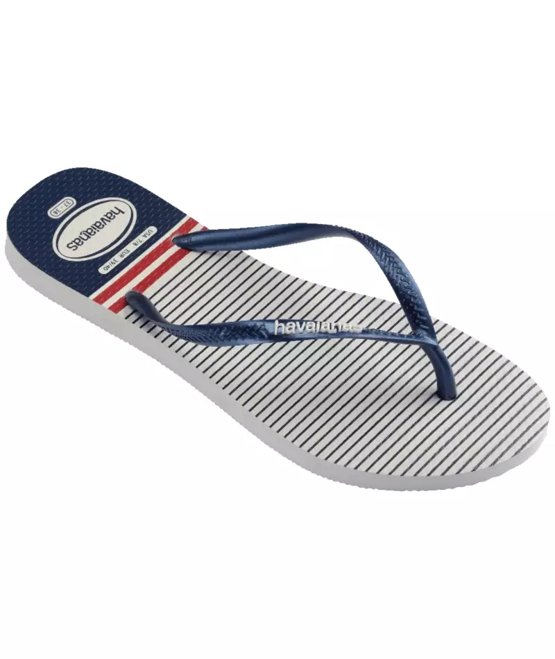 [ONLINE EXCLUSIVE] Havaianas 0425 Slim Nautical White/Navy - Sandal Wanita