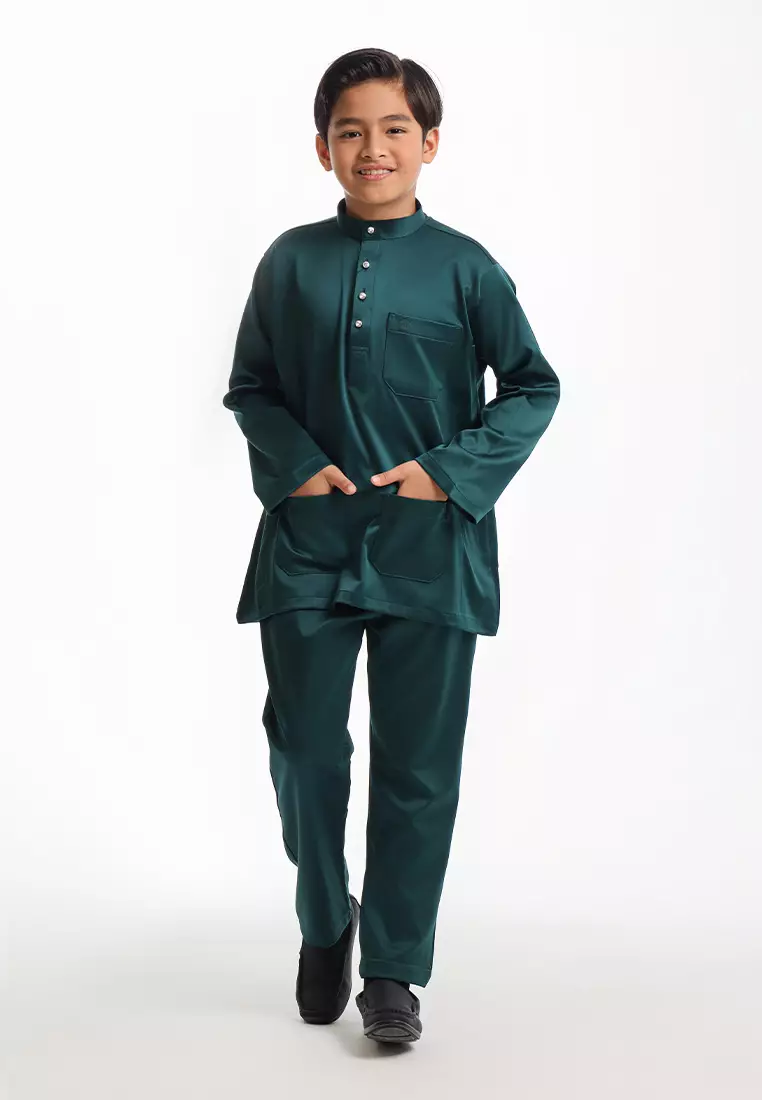 Alain Delon Baju Melayu Cekak Musang Budak - 19026505-49BotanicalGreen
