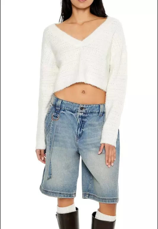 Crossover Mock Wrap Sweater