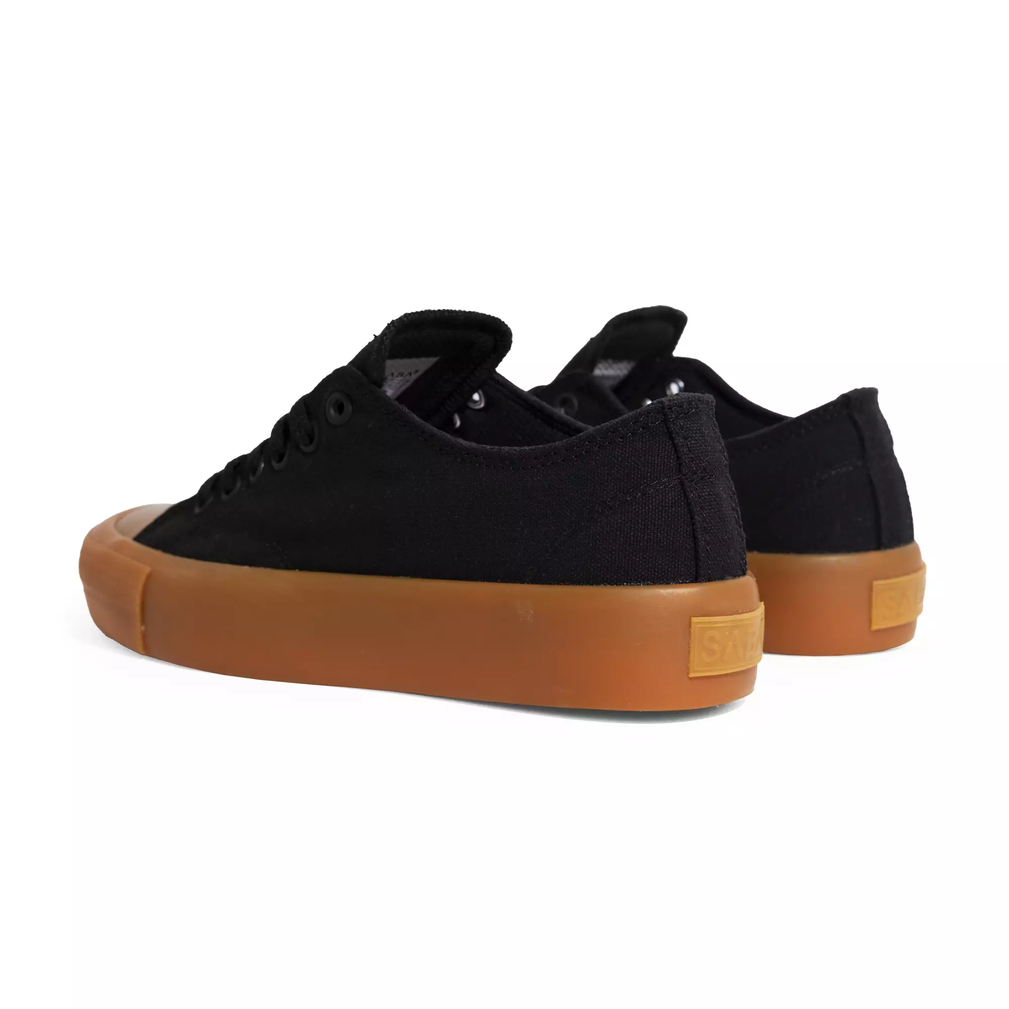 SABA Vintage All Black Gum - Sepatu Sneakers Casual Pria Wanita