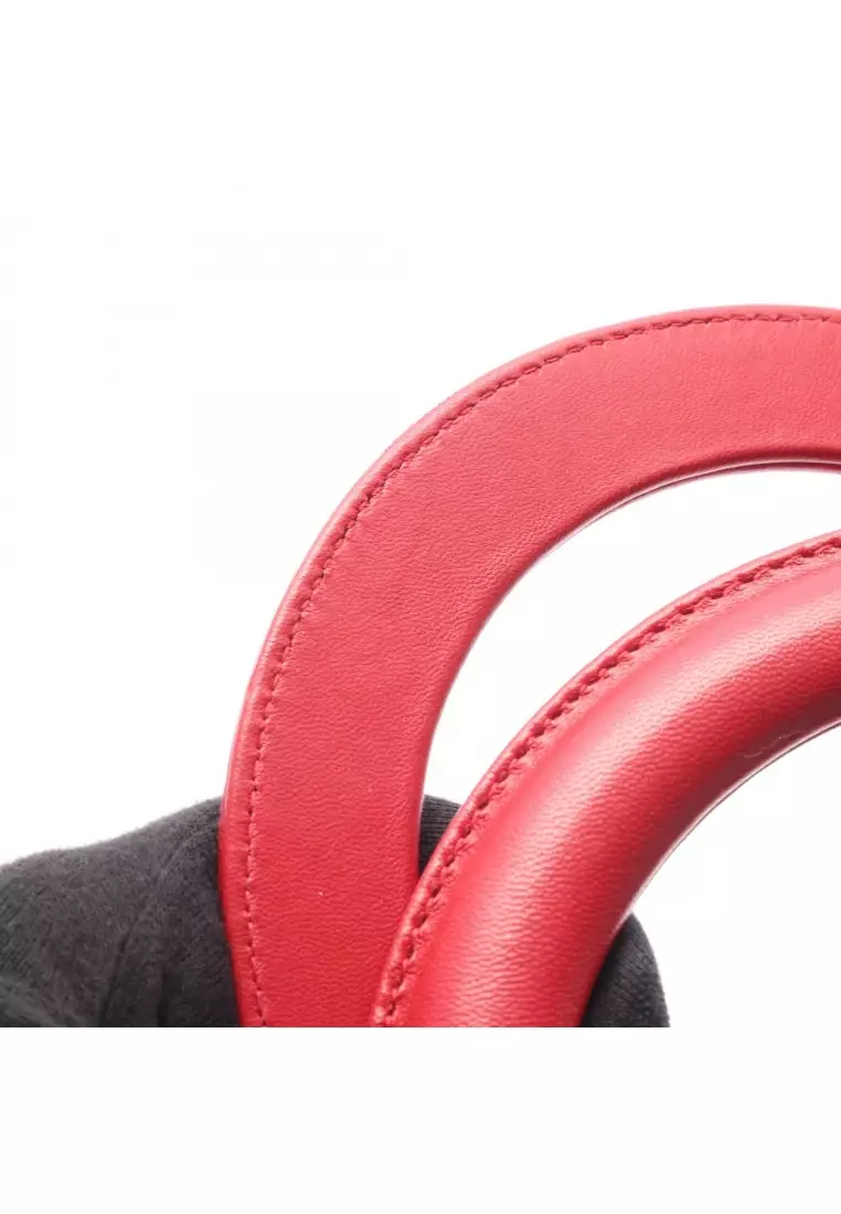 Pre-Loved Christian Dior lady dior Large Canage Handbag leather Red 2WAY