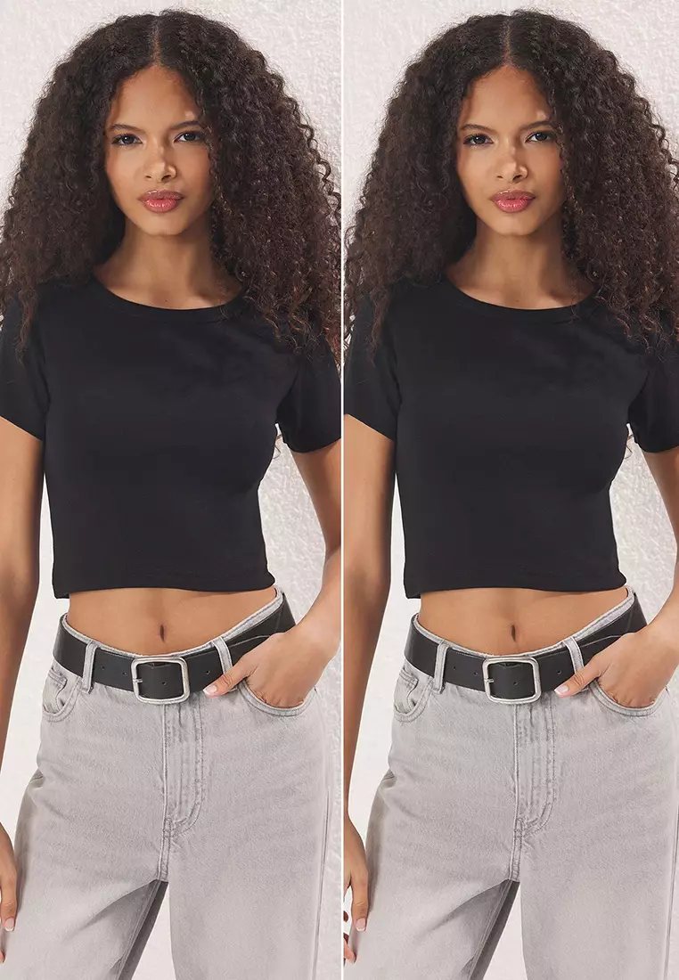 Black-Black Knitted Blouse Twoss23Bz00108