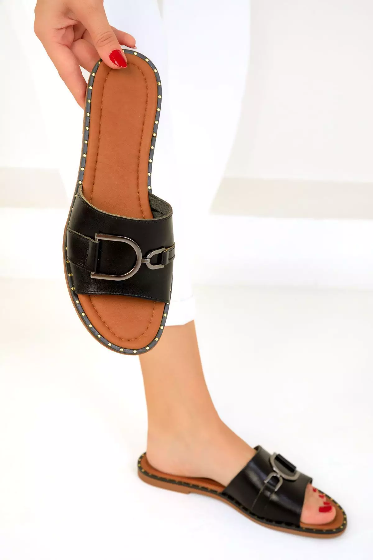 Discount on Soho  shoes - SKU: Asymmetric Buckle Slip Ons