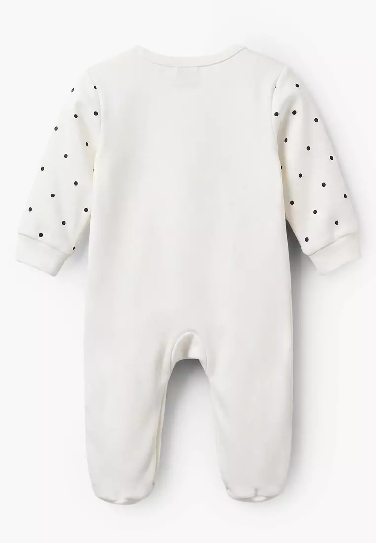 Babyshop Juniors Cotton Crew Neck Long Sleeves Sleepsuit With Graphic Print