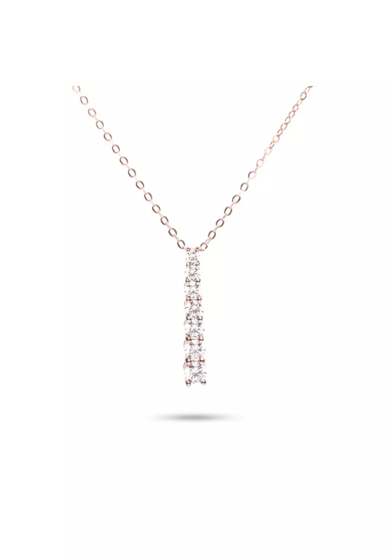 Gold diamond bar necklace sale