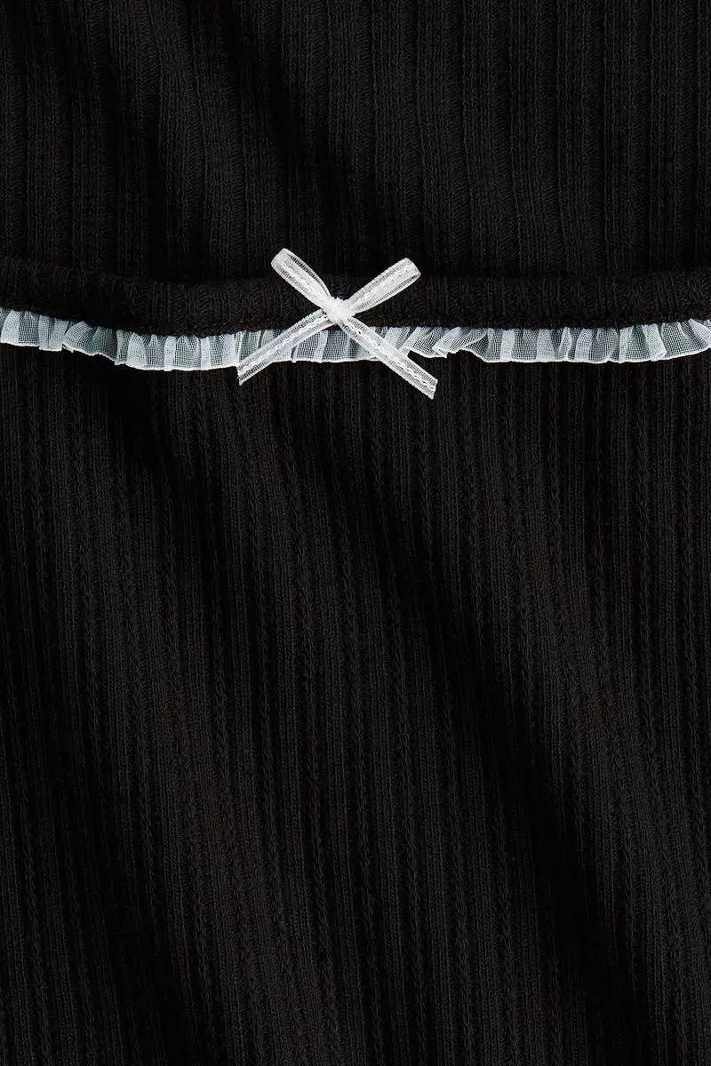 Ribbed square-neck top