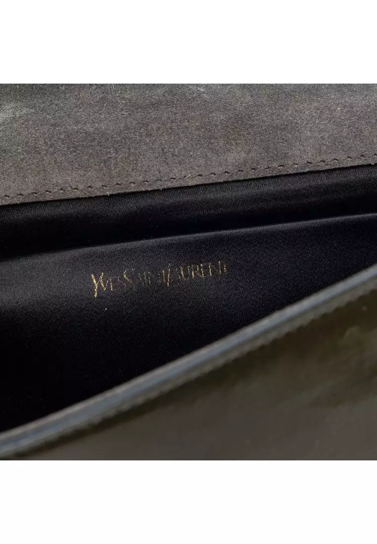 Pre-Loved Saint Laurent Large Patent Belle De Jour Clutch