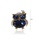 Glamorousky white Simple and Cute Plated Gold Owl Brooch with Blue Cubic Zirconia 1D42EACAB8909BGS_2