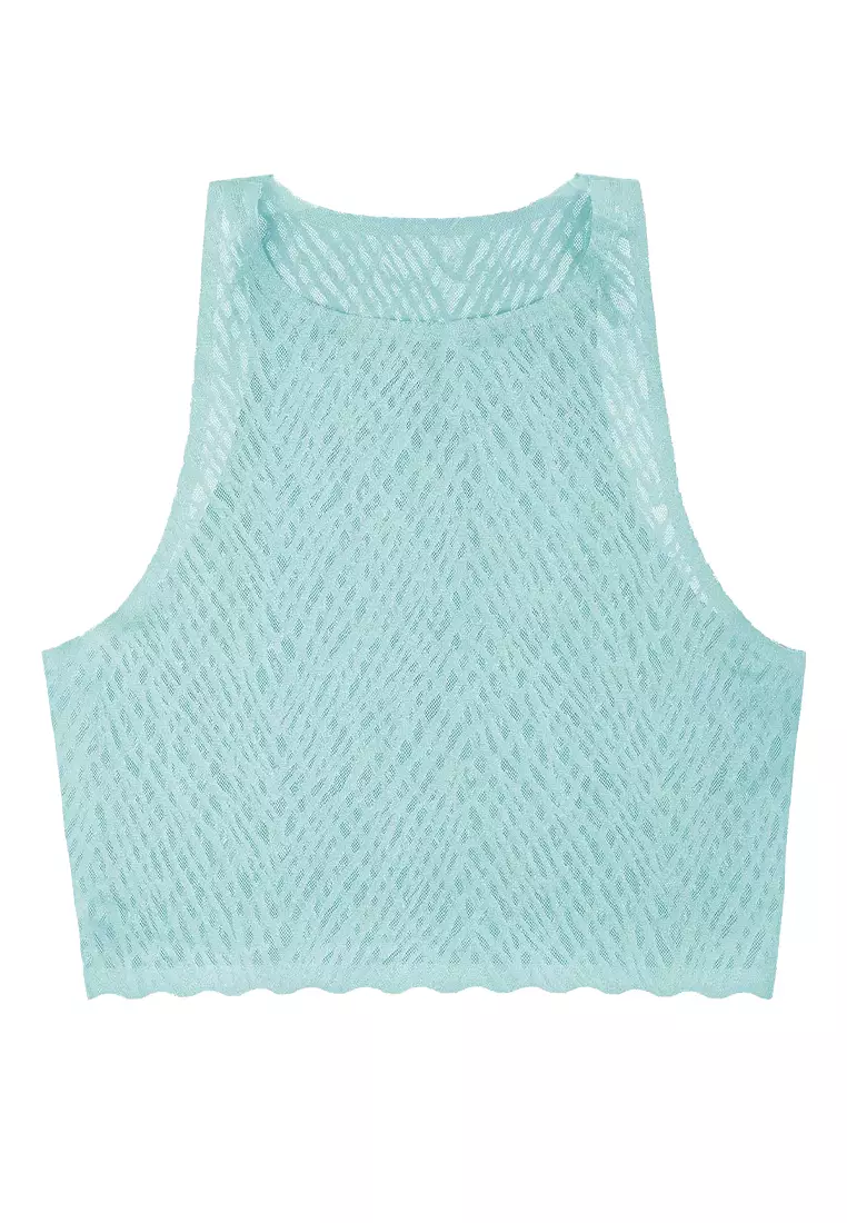 Sloggi ZERO Feel Bliss Crop Top Bra for Women- Misty Turquoise