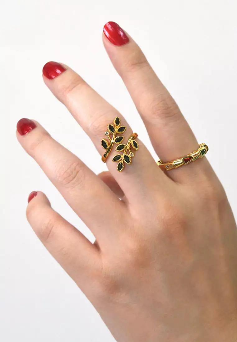 Phalanges Open Cut Ring with Mixed Crystal Zirconia