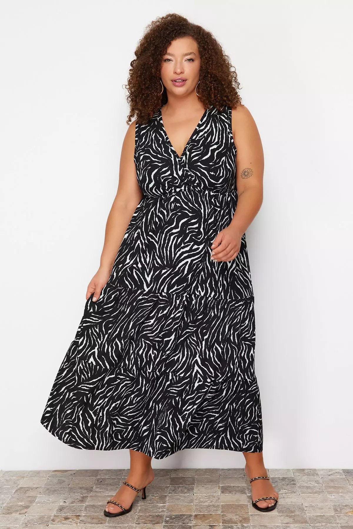 Plus Size V-Neck Knit Dress