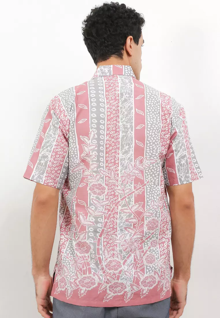 Flower Kemeja Batik Premium Pria Casual Modern Lengan Pendek