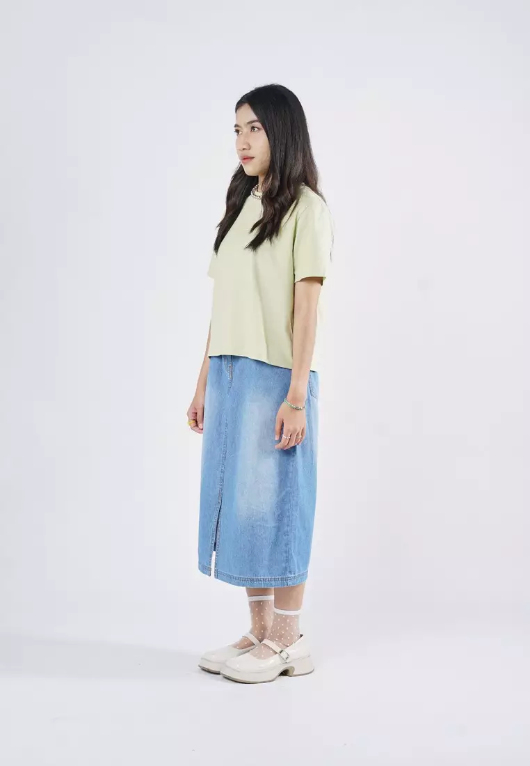 3Second Women's Basic T-Shirt Short Sleeve Regular Fit Cotton Logo Script 1 OL-C030925