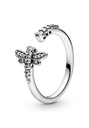 Buy Pandora Dragonfly Sterling Silver Open Ring With Clear Cubic Zirconia Online Zalora Malaysia