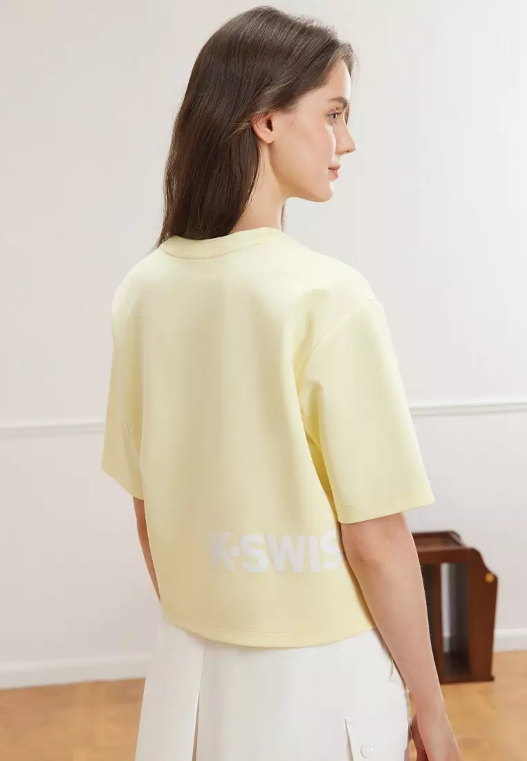 女裝 K-SWISS LOGO 拼色落肩T裇