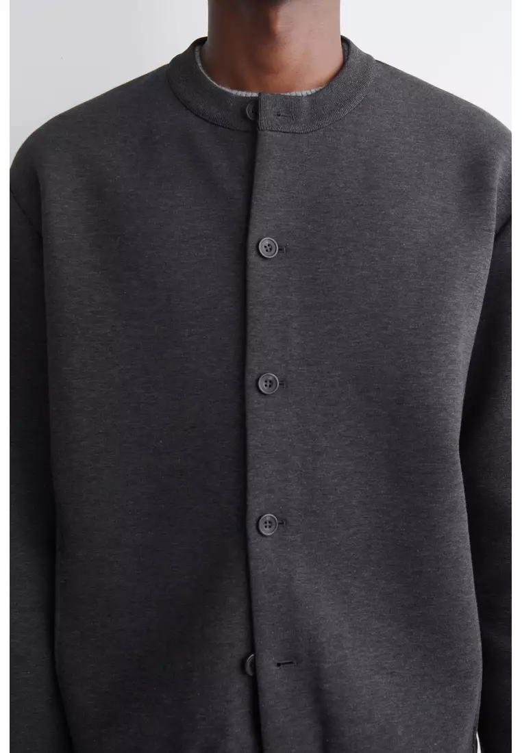 SCUBA-JERSEY CREW-NECK CARDIGAN