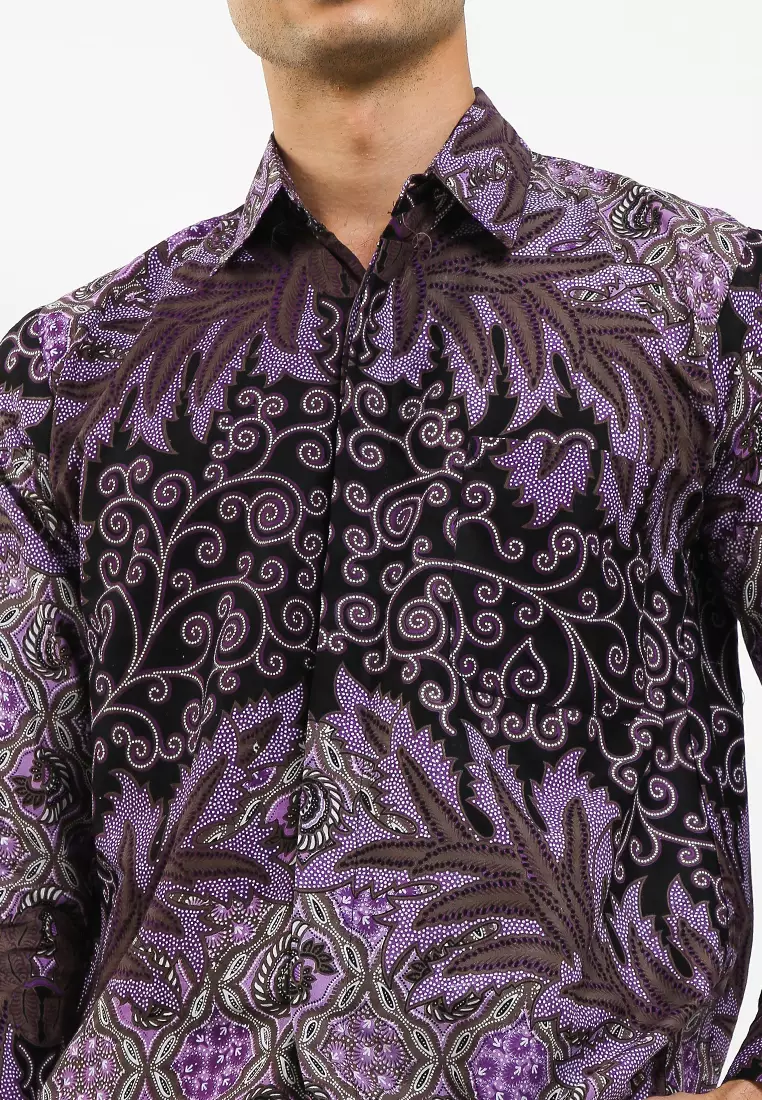 Noshad Kemeja Batik Premium Pria Casual Modern Lengan Panjang