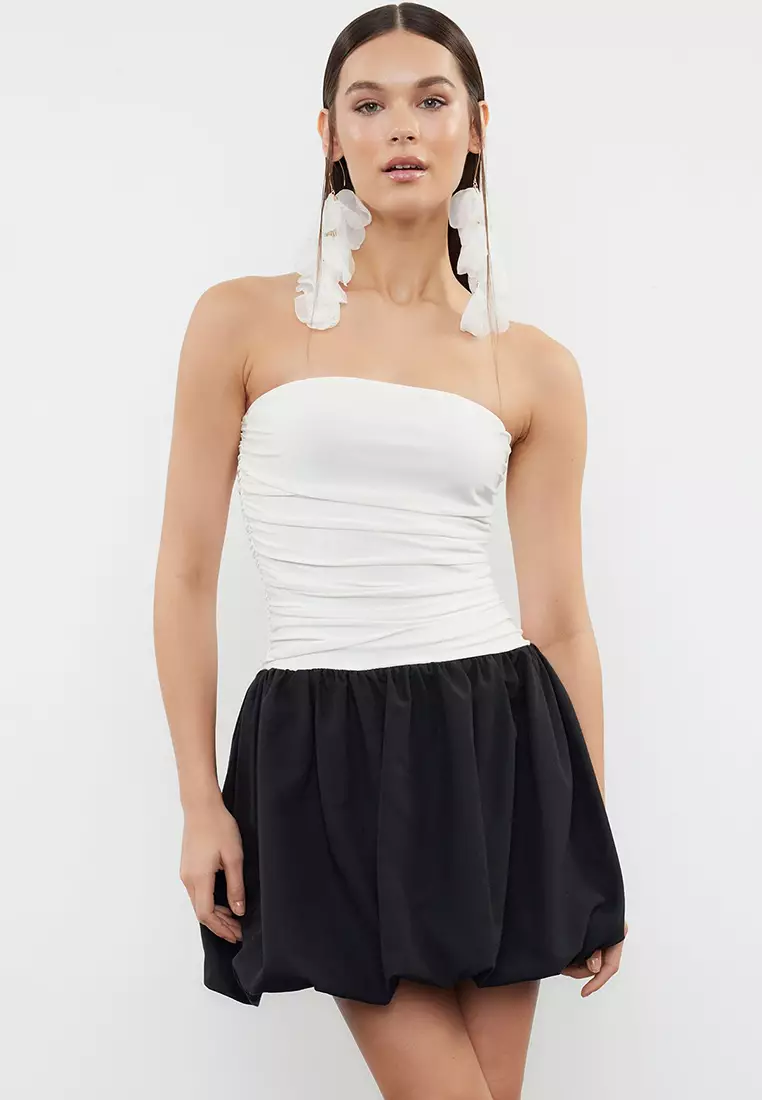 A-Cut Color Block Mini Dress
