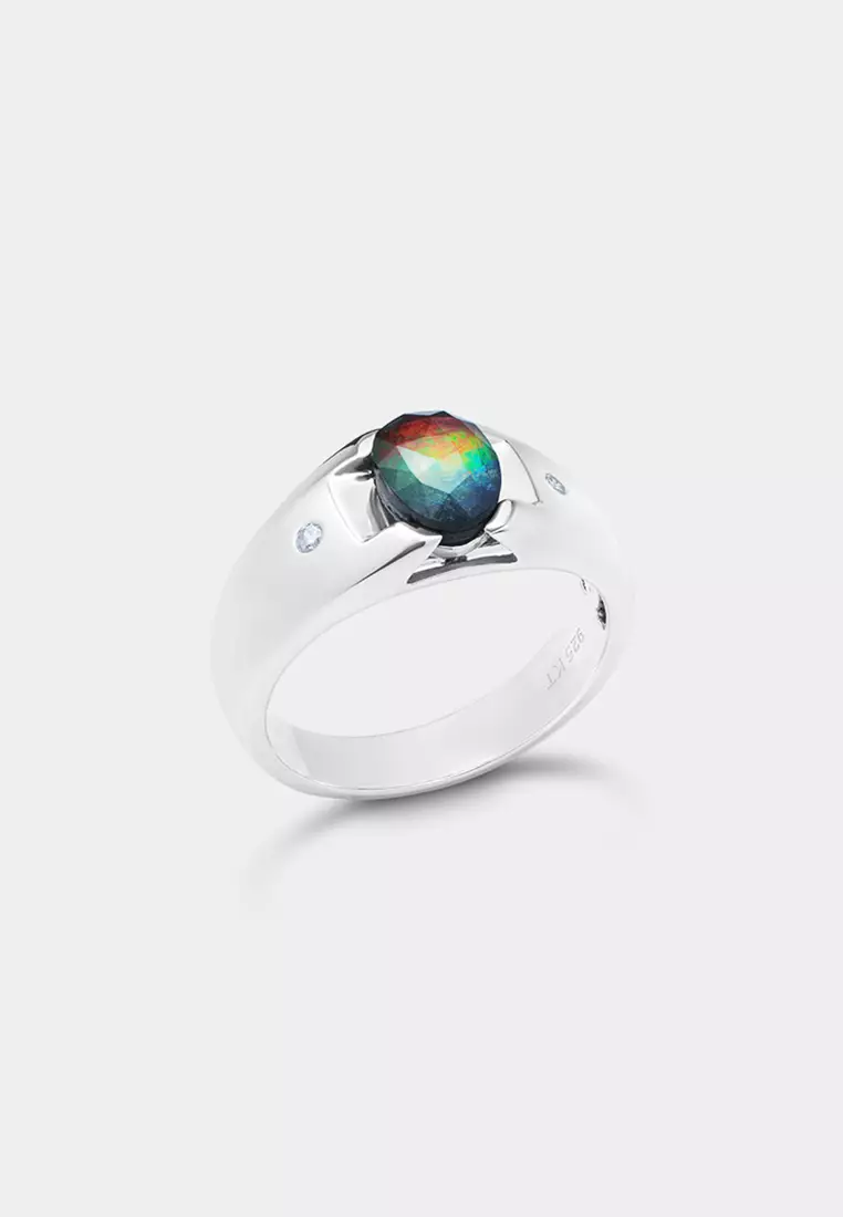 Diem Prime Ammolite Signet Ring