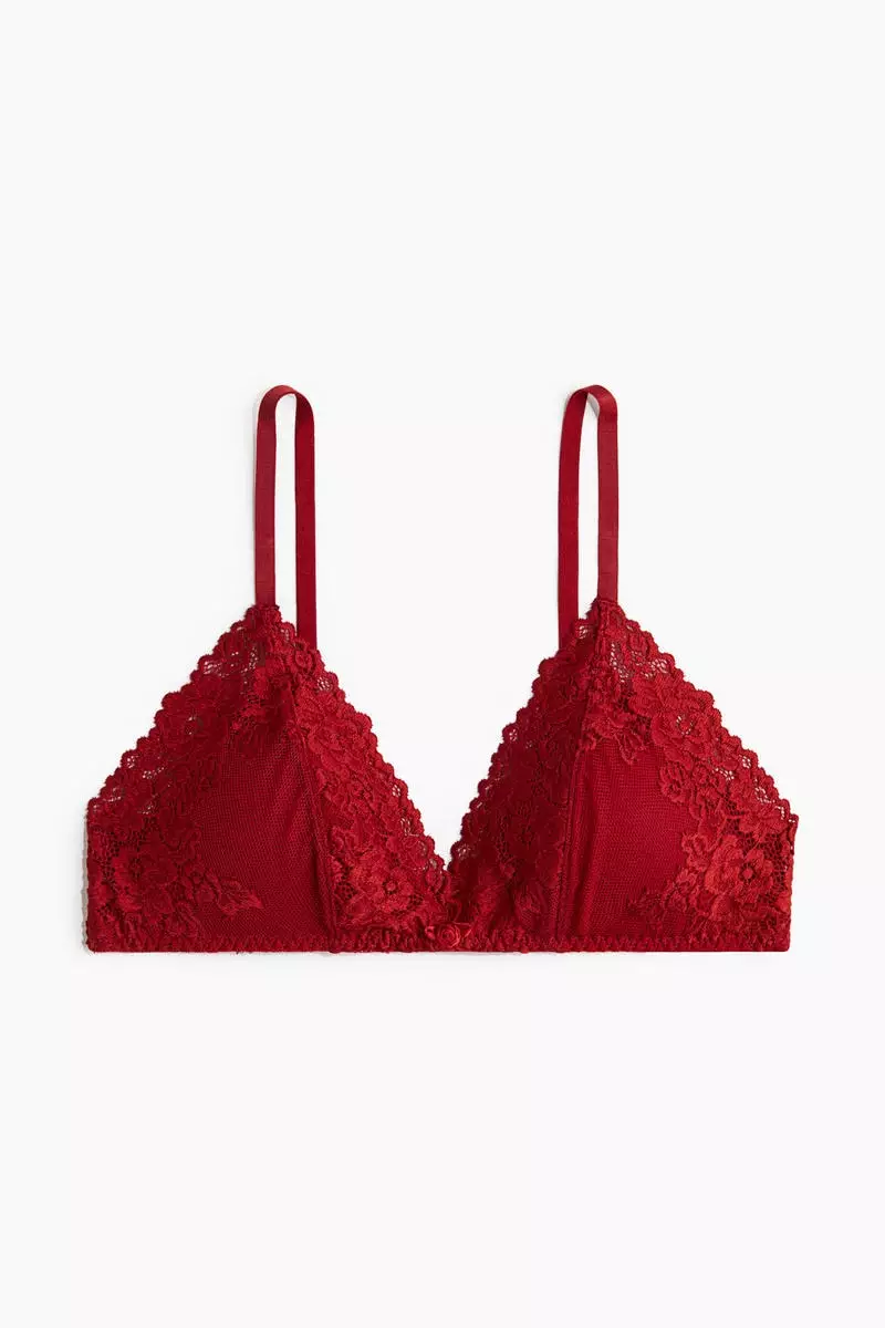 Padded soft lace bra