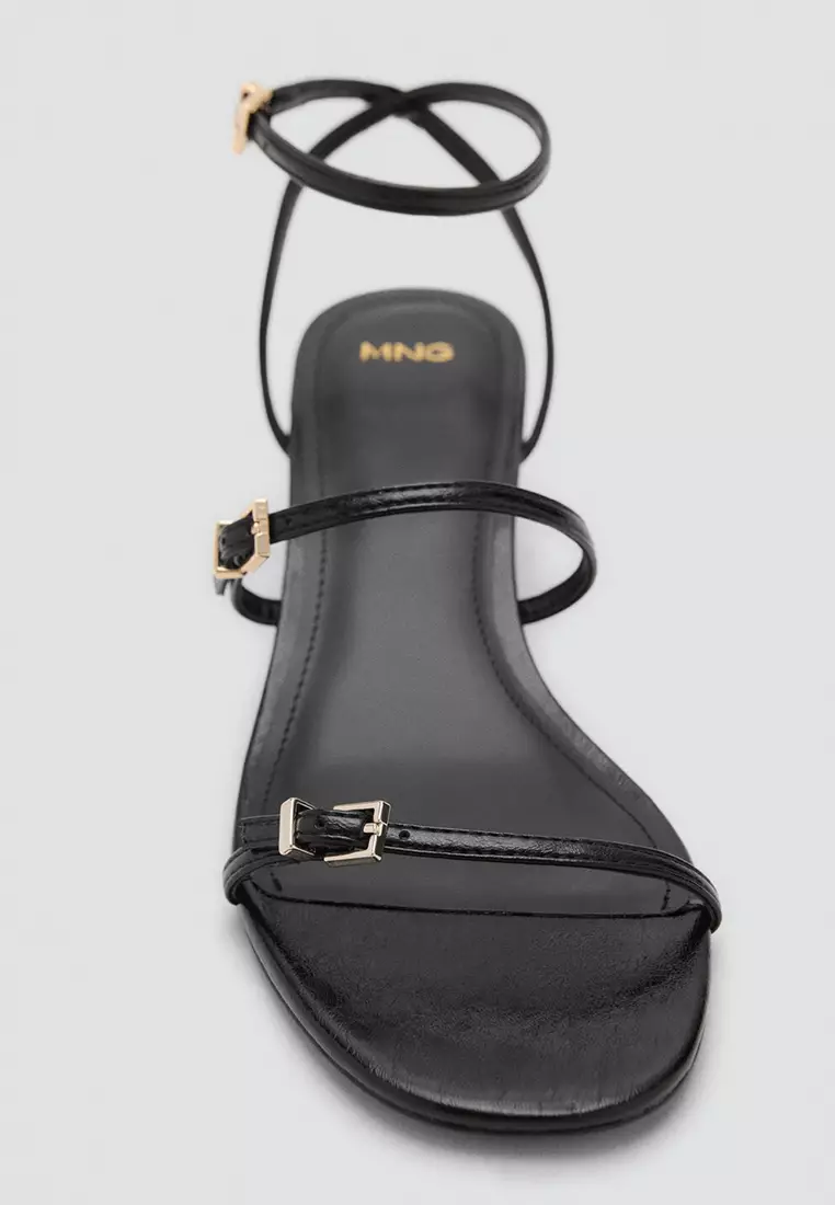 Kitten-Heel Sandals with Buckle