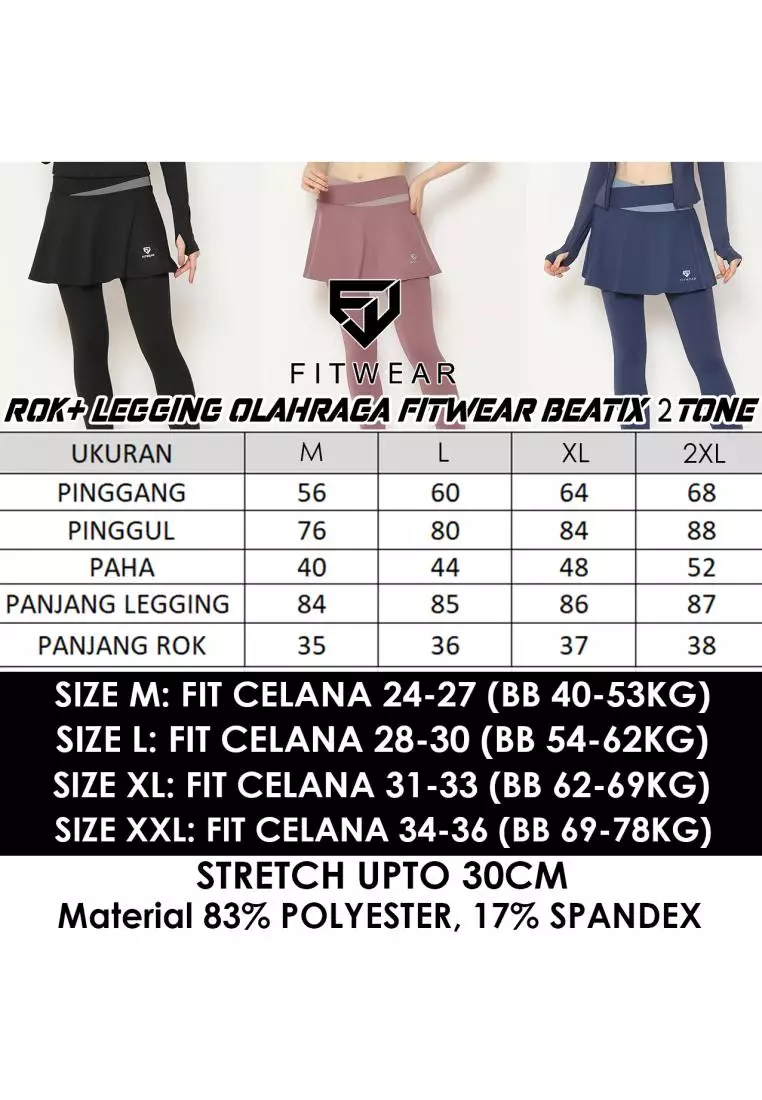 Fitwear - Rok + Legging Olahraga Wanita BEATRIX 2 TONE - NAVY