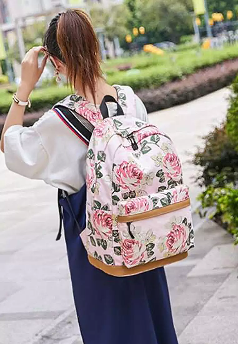 Printed canvas backpack outlet