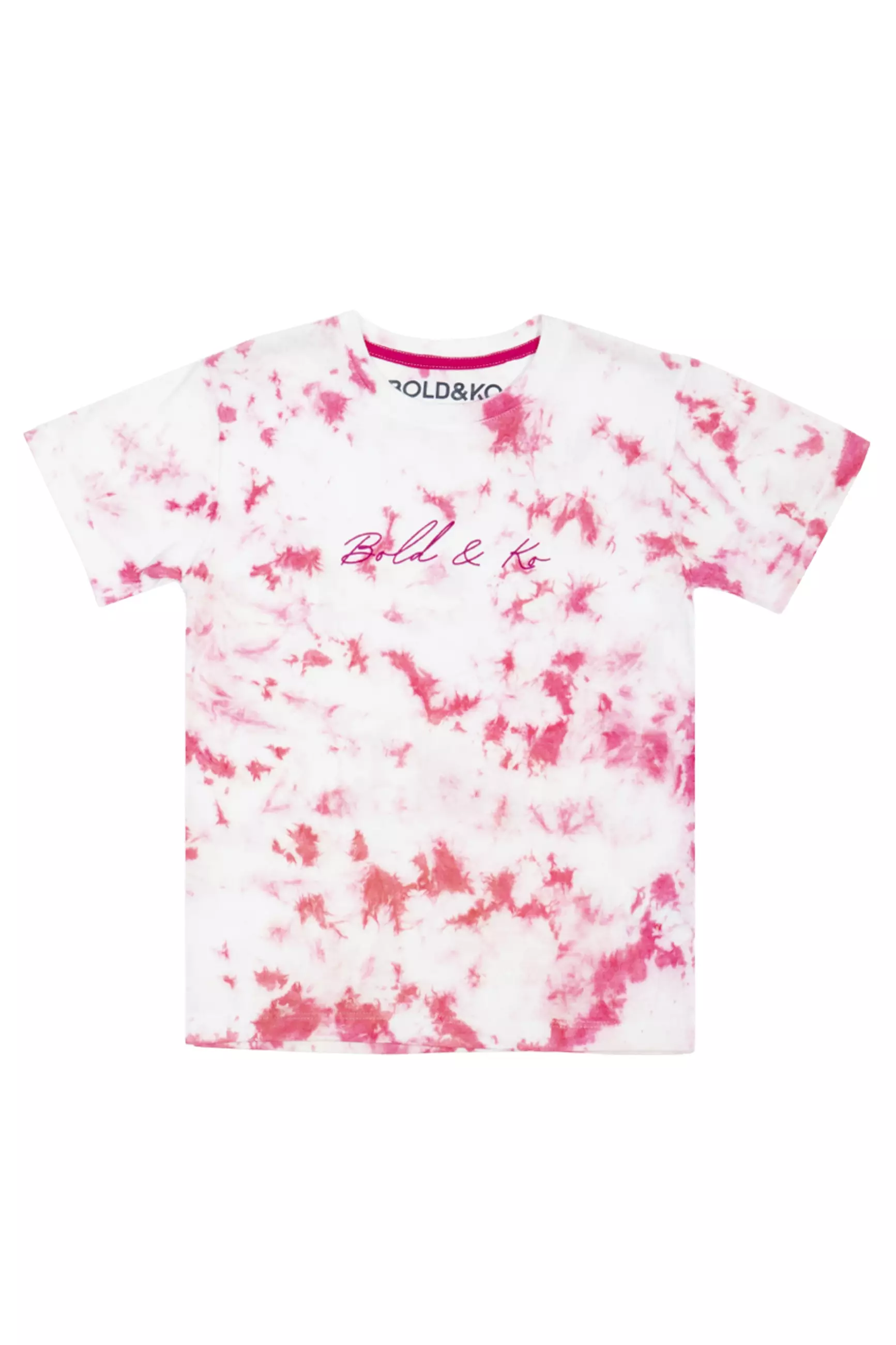 BOLD & KO Tie Dye Kids T-Shirt Pink | Kaos Anak | Baju Anak | Atasan Anak | Baju Anak laki-laki | Baju Anak perempuan  | Baju Pink