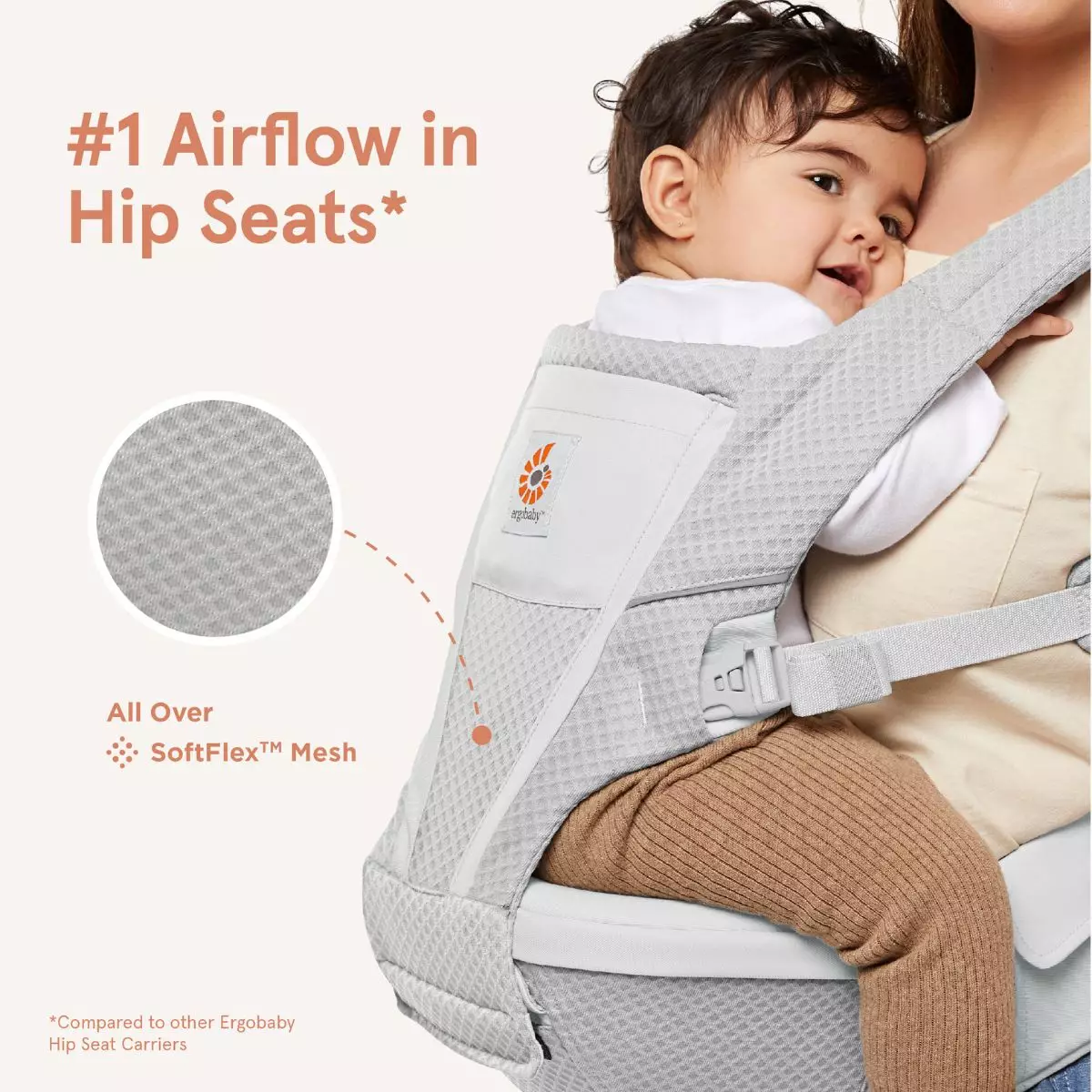 Ergobaby Alta Hip Seat Baby Carrier Natural Beige - Gendongan Bayi