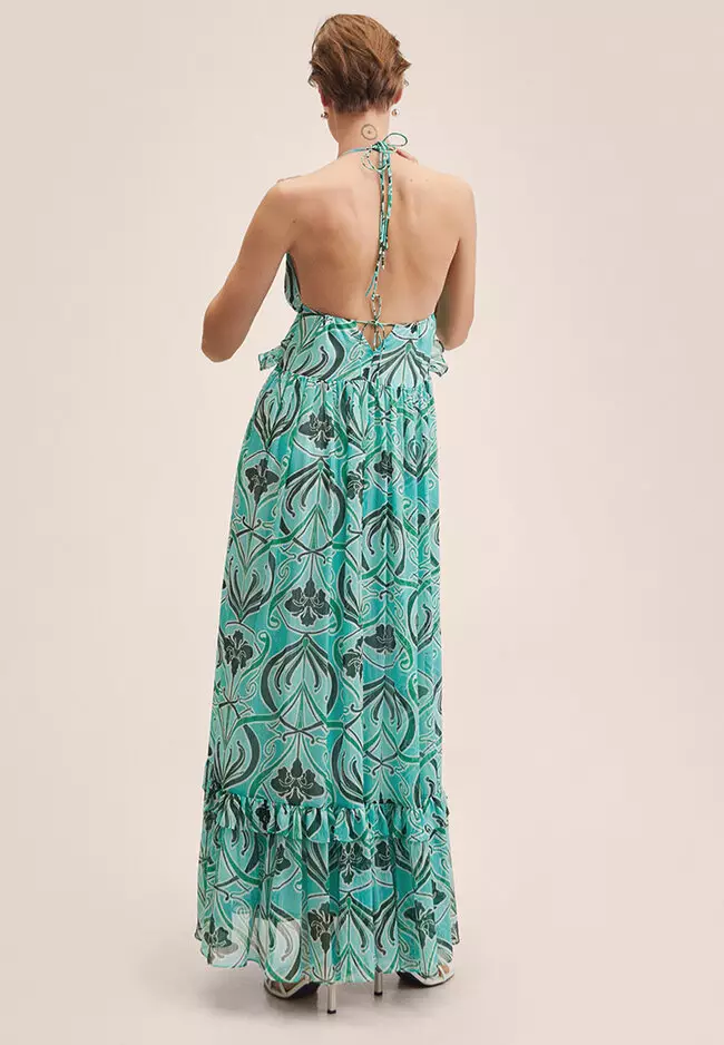 Open Back Printed Dress