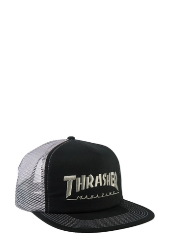 THRASHER black Thrasher Embroidered Logo Mesh Cap Black/Grey DCBA1AC1364344GS_1