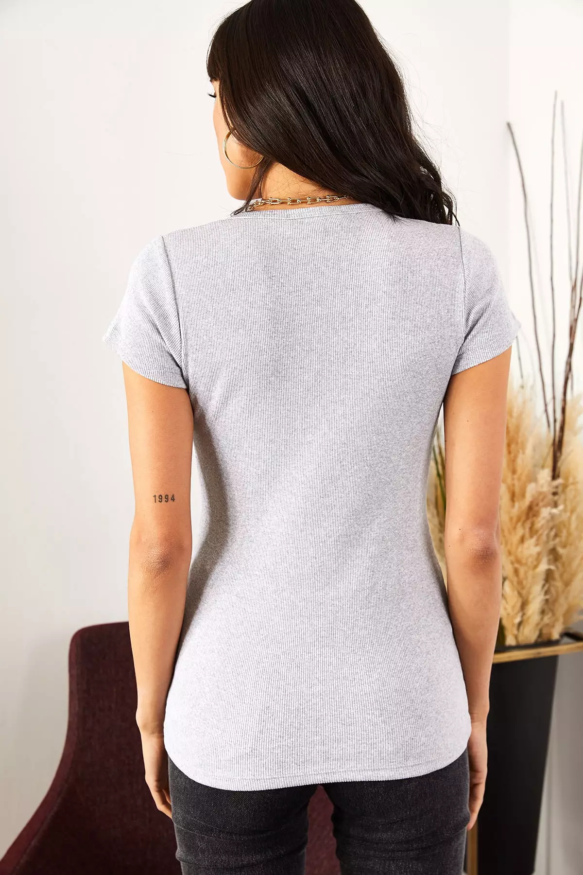 Women's Gray Zipper Camisole Blouse