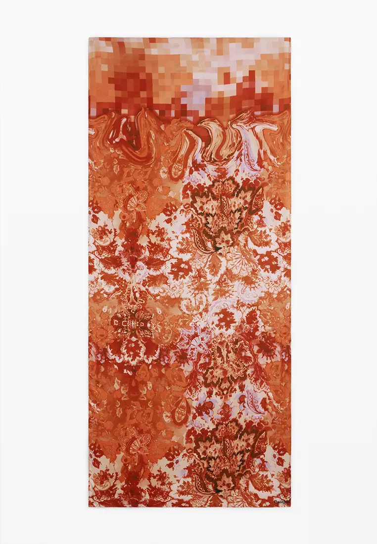Rectangular paisley scarf
