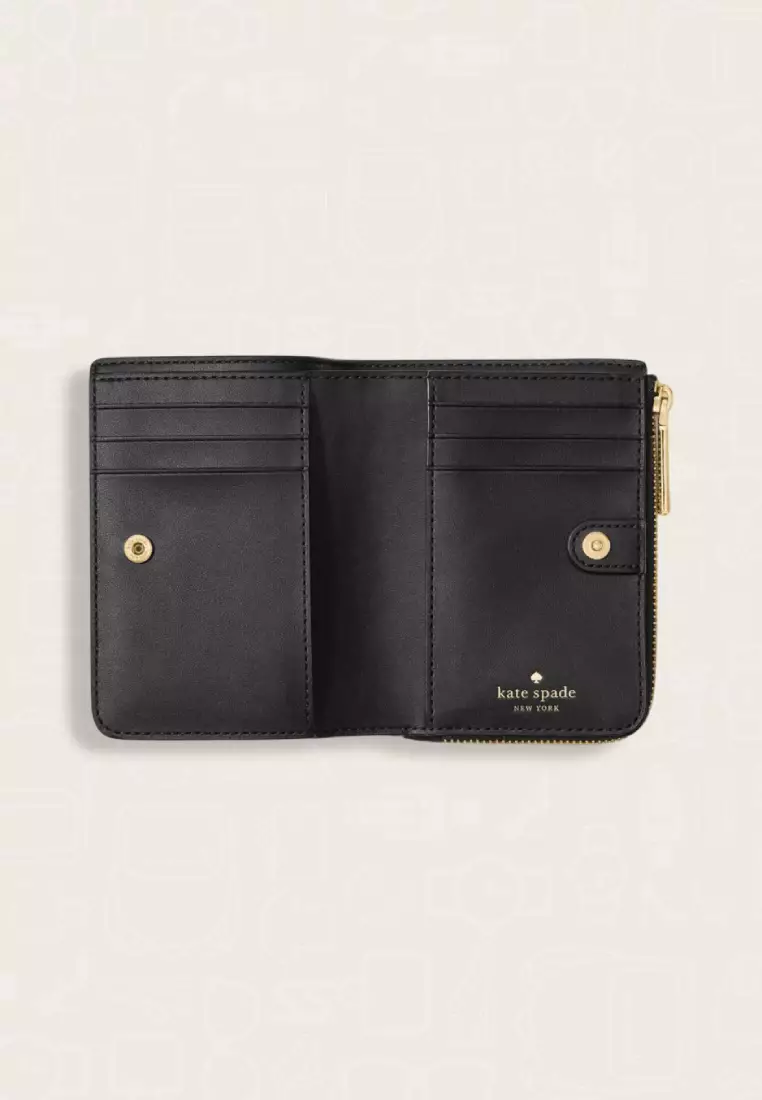 Kate Spade Spade Flower Small L-Zip Wallet Black