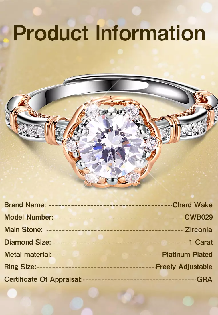 Cincin Wanita Korea Fashion Perhiasan Tunangan Dilapisi Platinum Anti Pudar Cincin Cewek