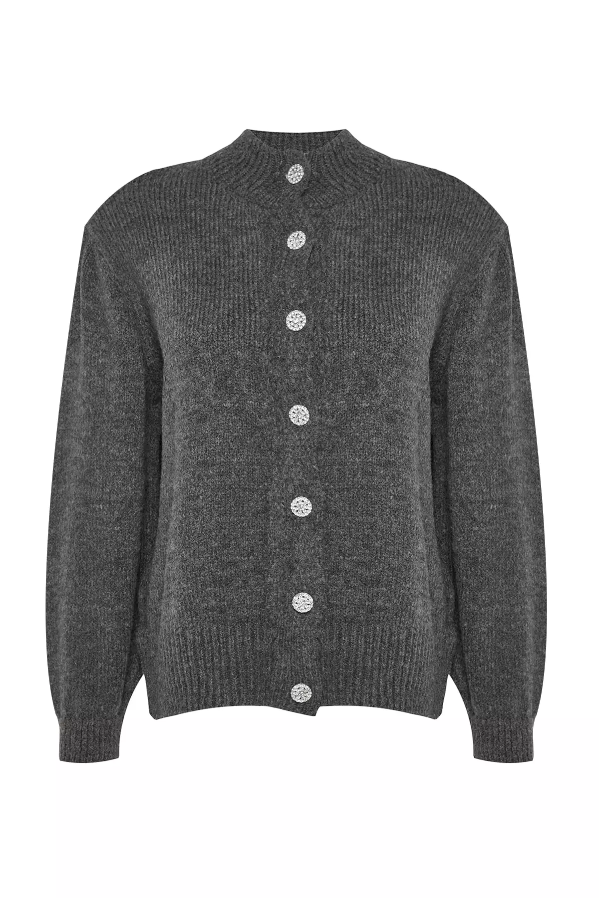 Plus Size Jewel Buttoned Cardigan