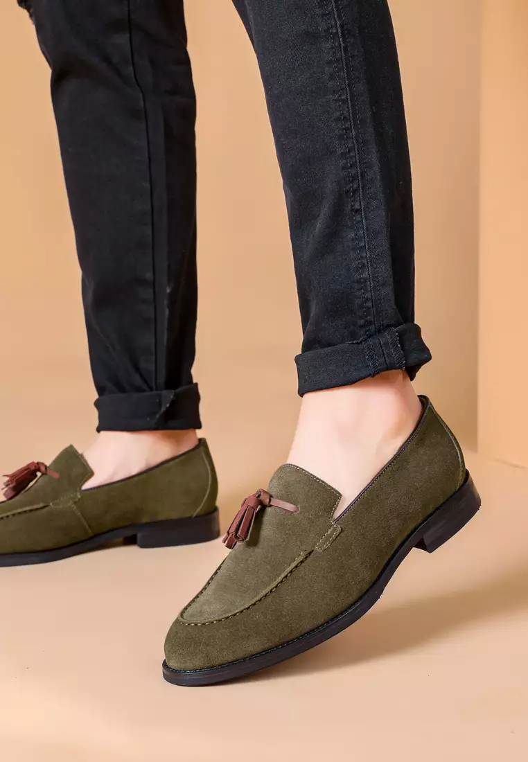 YUKETEN leather tassel loafer shoes 7C 緑 YUKETEN leather tassel loafer shoes 7C 緑 YUKETEN leather