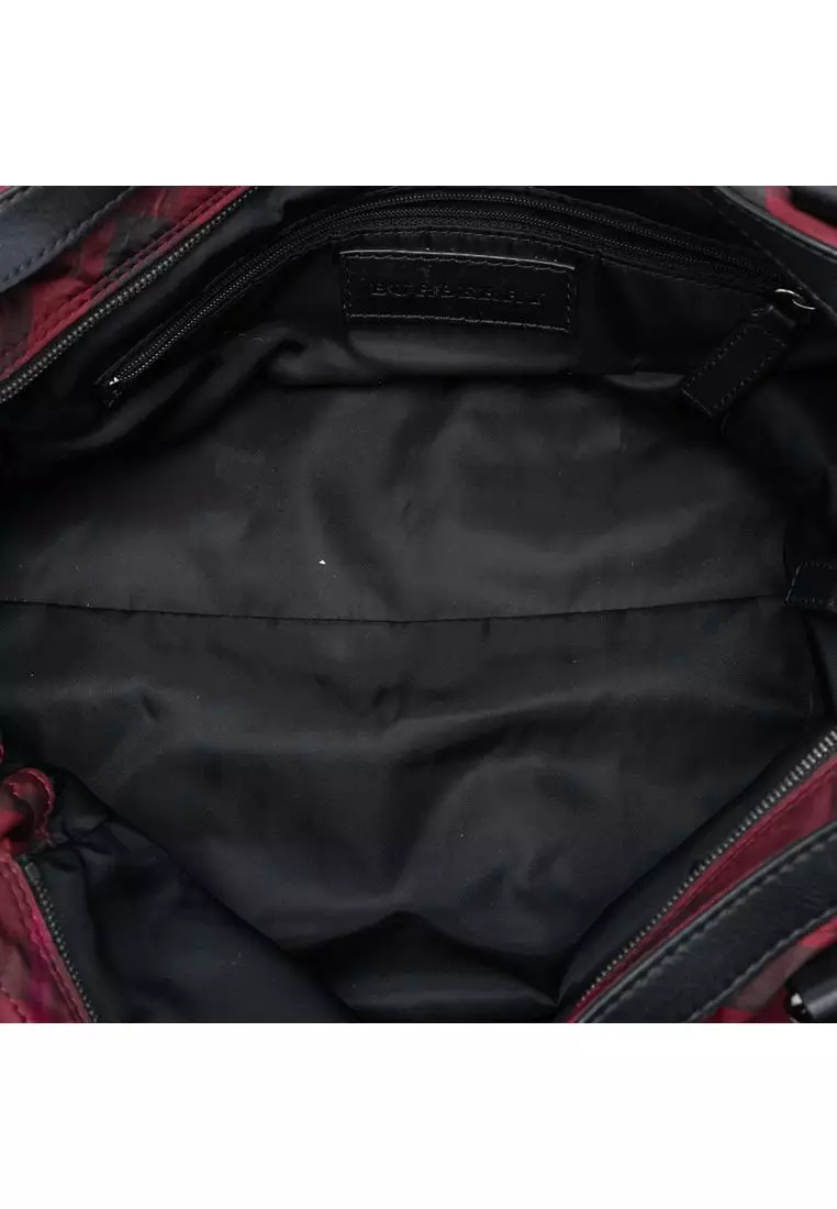 Pre-Loved Burberry Supernova Check Nylon Buckleigh Tote